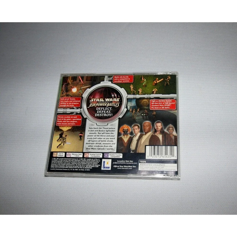 Star Wars Episode I Jedi Power Battles GH PS1 PlayStation 1 Game, Case, …